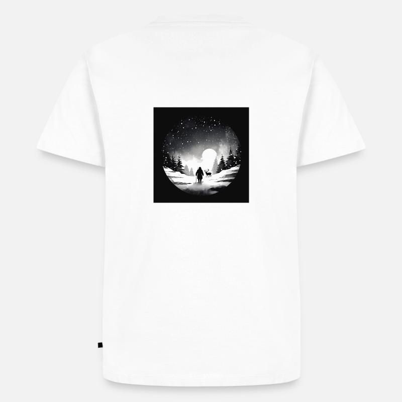 B&W North-pole Path Design - Männer Premium Bio T-Shirt - Weiß