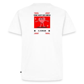 Cœur Ami Animé pour T-Shirt - T-shirt Premium bio Homme - blanc - Dos - Nico (187cm)