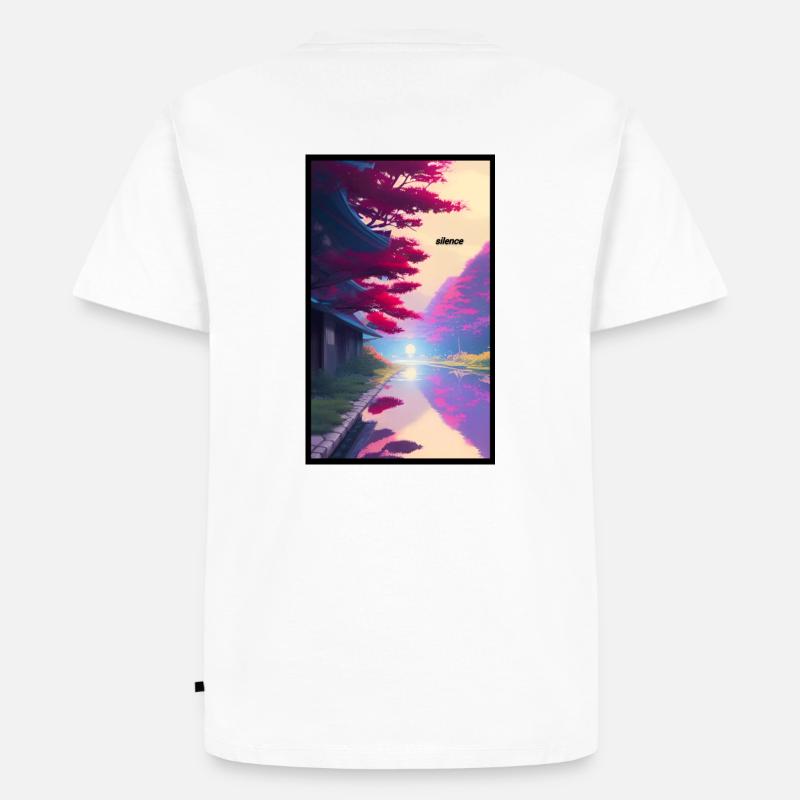 Silent River - Männer Premium Bio T-Shirt - Weiß