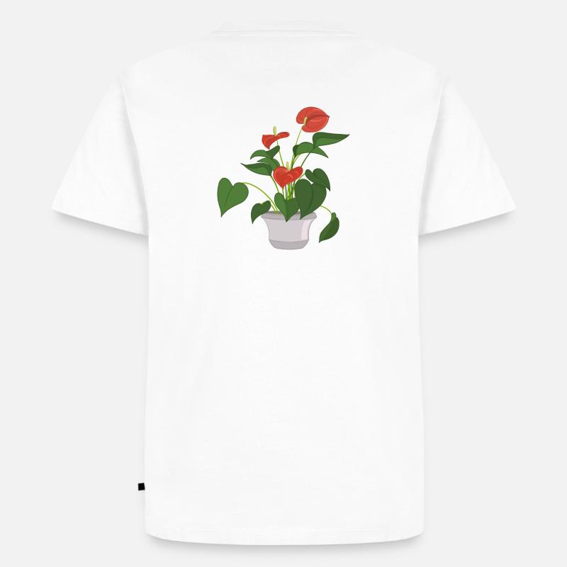 Flamingoblume - Männer Premium Bio T-Shirt - Weiß