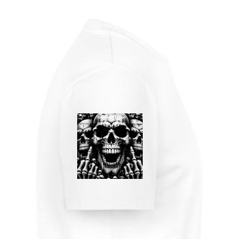 Rock 'n' Roll-Design > Skelettköpfe Statement > - Männer Premium Bio T-Shirt - Weiß - Rechts - Nico (187cm)