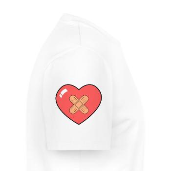 Coeur avec pansement - T-shirt Premium bio Homme - blanc - Droite - Nico (187cm)