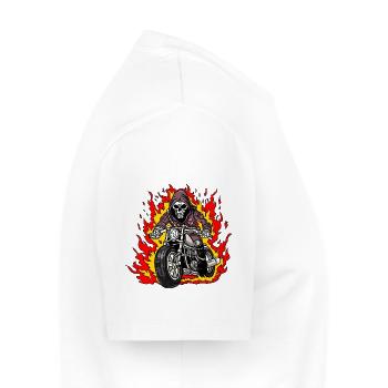 Motard squelette - T-shirt Premium bio Homme - blanc - Droite - Nico (187cm)