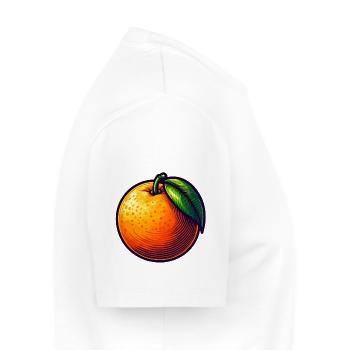 Modern Orange Illustration - Men's Premium Organic T-Shirt - white - Right - Nico (187cm)