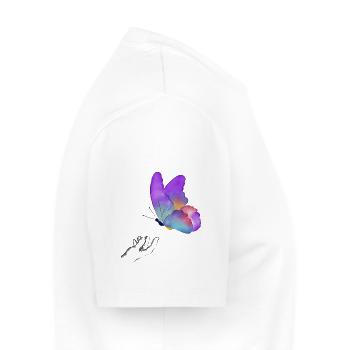 rainbow butterfly - Männer Premium Bio T-Shirt - Weiß - Rechts - Nico (187cm)
