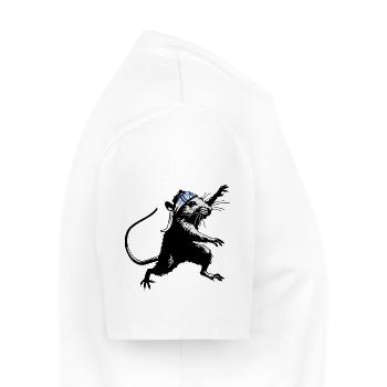 KaRATe - "Ninja Rat" - Men's Premium Organic T-Shirt - white - Right - Nico (187cm)