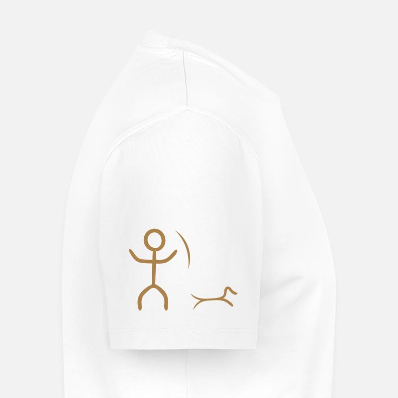 Jäger und Dackel. - Männer Premium Bio T-Shirt - Weiß