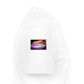 Lumière abstraite colorée - parc d'attraction nuit - T-shirt Premium bio Homme - blanc - Droite - Nico (187cm)
