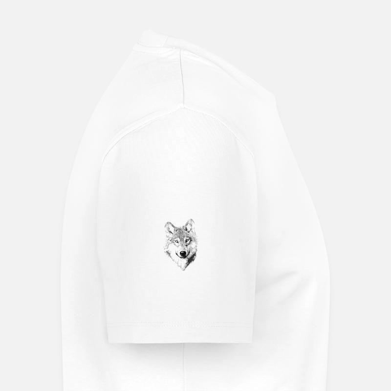 Wolf - Männer Premium Bio T-Shirt - Weiß