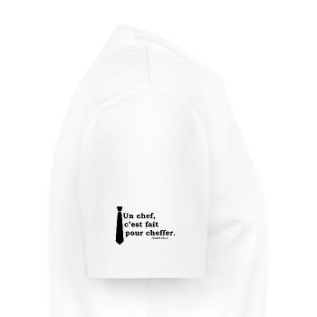 Chirac un chef, c'est fait pour cheffer - T-shirt Premium bio Homme - blanc - Droite - Nico (187cm)