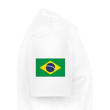 Drapeau brésilien - T-shirt Premium bio Homme - blanc - Droite - Nico (187cm)
