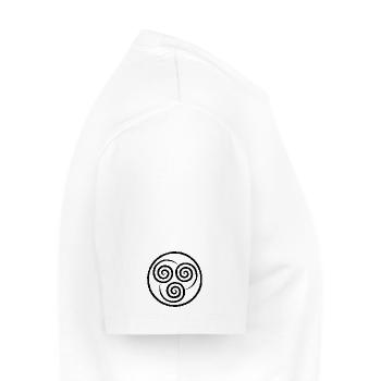 Avatar Backprint Aang With Quote & Sleeveprint Air - Men's Premium Organic T-Shirt - white - Right - Nico (187cm)