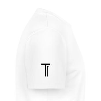 Letter T. - Men's Premium Organic T-Shirt - white - Right - Nico (187cm)