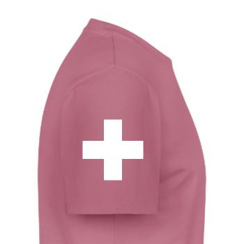 Schweiz Wappen - Männer Premium Bio T-Shirt - Mauve - Rechts - Nico (187cm)