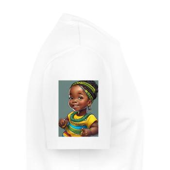 Colorful and cheerful African girl - Men's Premium Organic T-Shirt - white - Right - Nico (187cm)