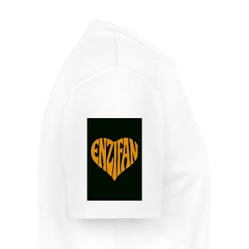Typographie Enzifan Heart - T-shirt Premium bio Homme - blanc - Droite - Nico (187cm)