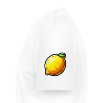 Citron Joyful Cartoon Jaune - T-shirt Premium bio Homme - blanc - Gauche - Nico (187cm)