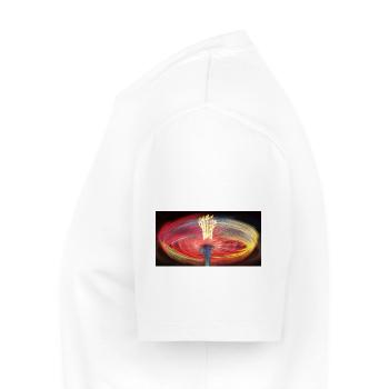 Effets de lumière et de mouvement - Manège de nuit - T-shirt Premium bio Homme - blanc - Gauche - Nico (187cm)