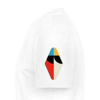 Cinq couleurs : jouer avec la forme et la couleur - T-shirt Premium bio Homme - blanc - Gauche - Nico (187cm)