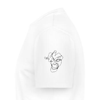 Hipster - T-shirt Premium bio Homme - blanc - Gauche - Nico (187cm)