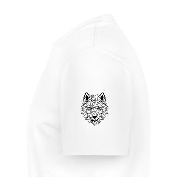 Loup aux yeux verts - T-shirt Premium bio Homme - blanc - Gauche - Nico (187cm)