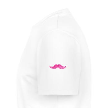 Hipster Stache Tee - Men's Premium Organic T-Shirt - white - Left - Nico (187cm)