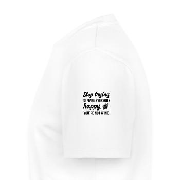 Stop trying to make everyone happy, you ́re no wine - Men's Premium Organic T-Shirt - white - Left - Nico (187cm)