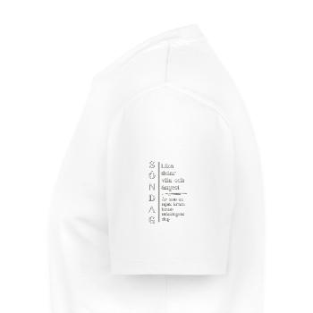 Dimanche – Repos avec une touche d’anxiété - T-shirt Premium bio Homme - blanc - Gauche - Nico (187cm)