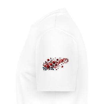 Roses rouges avec une élégante boucle de fumée - T-shirt Premium bio Homme - blanc - Gauche - Nico (187cm)