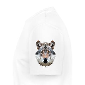 Geometric Wolf – Polygon T-Shirt Outdoor - Men's Premium Organic T-Shirt - white - Left - Nico (187cm)