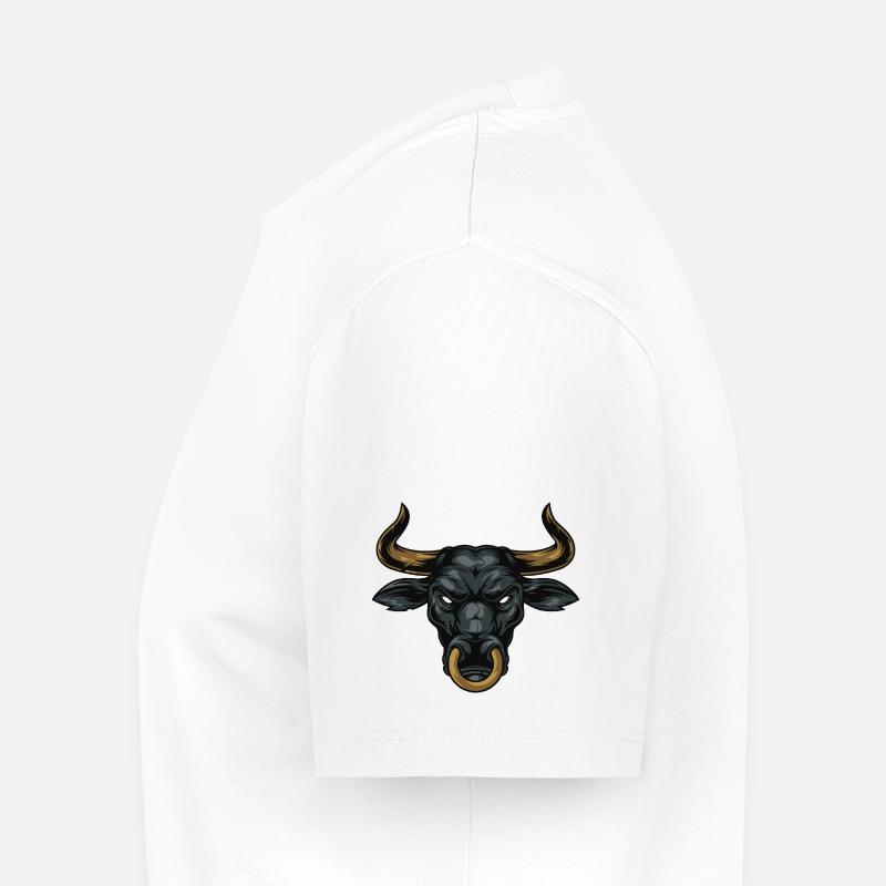 Majestätischer Bulle mit intensivem Blick - Männer Premium Bio T-Shirt - Weiß