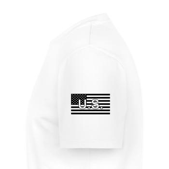 Drapeau tactique États-Unis/États-Unis - T-shirt Premium bio Homme - blanc - Gauche - Nico (187cm)