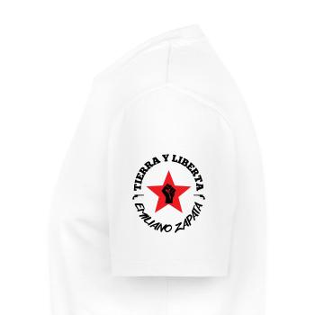 "Tierra y Liberta" - Emiliano Zapata - T-shirt Premium bio Homme - blanc - Gauche - Nico (187cm)