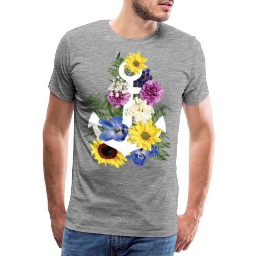 Blumen Anker - Männer Premium T-Shirt