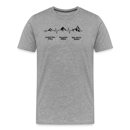 ECG Thee Peaks Light Background - Men's Premium T-Shirt