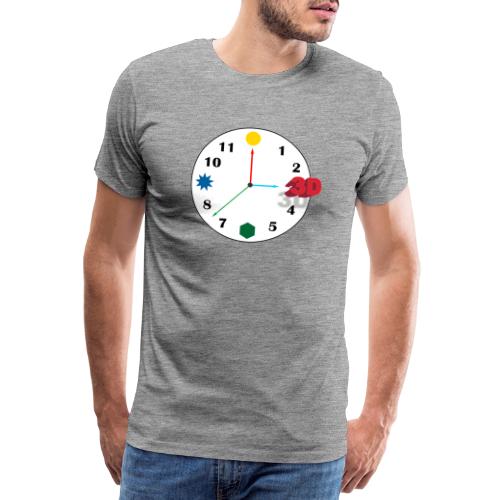 3D o'clock - with numbers and shapes - Men's Premium T-Shirt