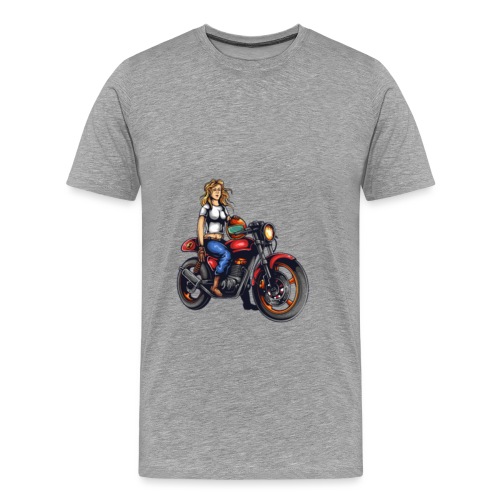 Girl on Bike - Men's Premium T-Shirt