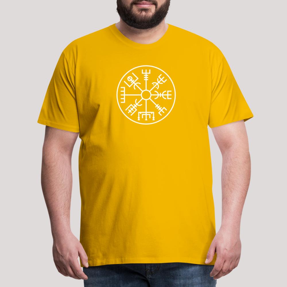 Vegvisir Kreis - Männer Premium T-Shirt Sonnengelb