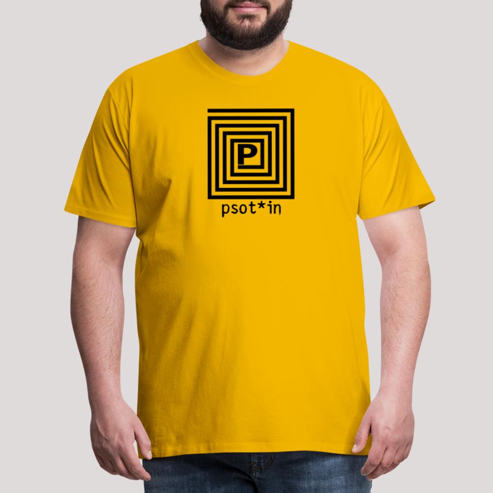 psot*in Schwarz - Männer Premium T-Shirt Sonnengelb