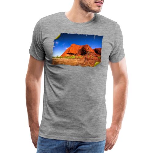Australien: Roter Felsen auf Schatzkarte - Männer Premium T-Shirt