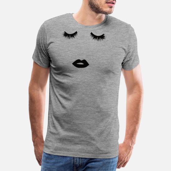 Veluddannet stil Transplant øjenvipper kysser i sort' Premium T-shirt mænd | Spreadshirt