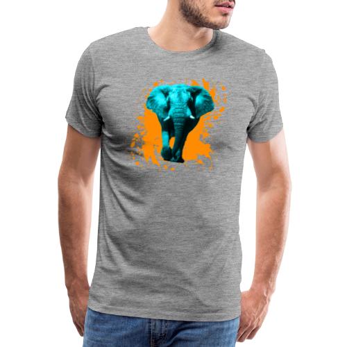 Elefant in Türkis - Männer Premium T-Shirt