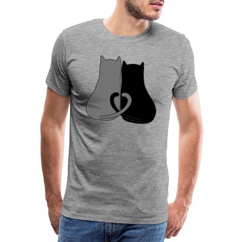 2 chat coeur - T-shirt Premium Homme