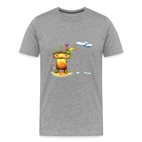 Robot with his plant friends - Mannen Premium T-shirt