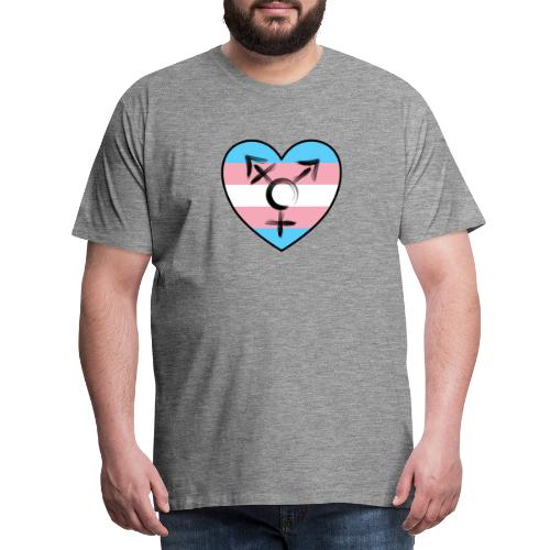 Herz mit Fahne - Transsexualität - Männer Premium T-Shirt