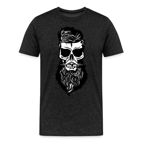 tete de mort hipster skull barbu barbe moustache m - T-shirt Premium Homme