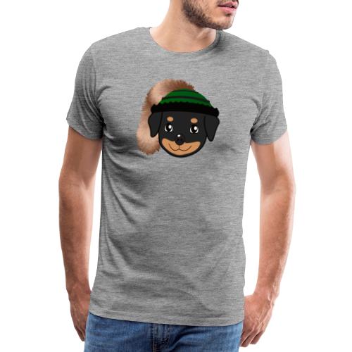 Baby-Rottweiler mit grüner Wadelkappe - Männer Premium T-Shirt