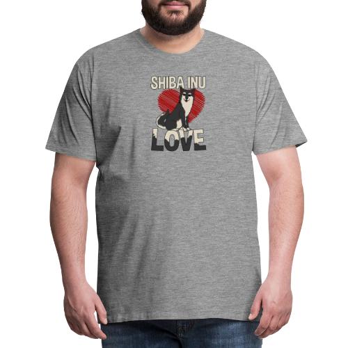 Shiba Inu Love - Shiba Inu Black Stripe Heart - Männer Premium T-Shirt