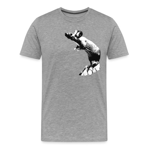 Seisova nakuhiiri - mustavalko - Miesten premium t-paita