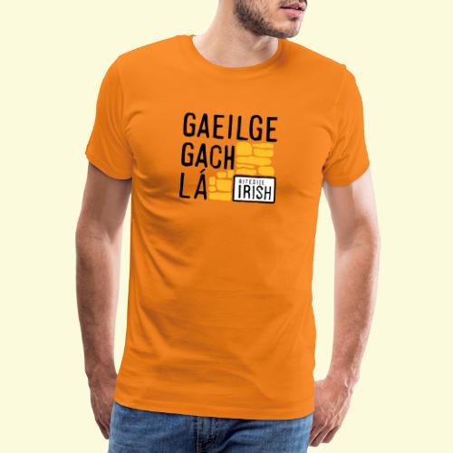 BITESIZE Logo Yellow Gaeilge Gach Lá - Men's Premium T-Shirt